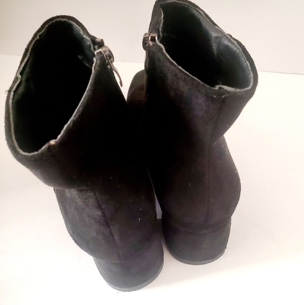 Black Suede Ankle Booties - Picture 4 of 5